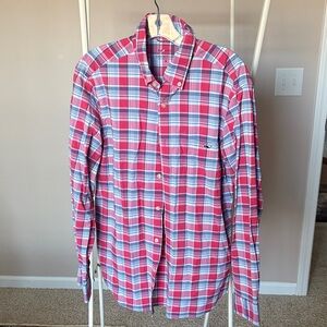 Vineyard Vines Red and Blue Plaid Shirt